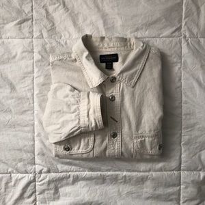 CPO Provisions button-up work shirt, off-white.